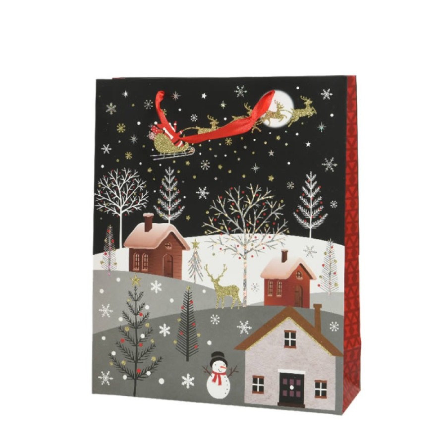 Draagtassen KM  | Kersttassen Snow Village 30 X 12 X 42 Cm (6 Stuks)